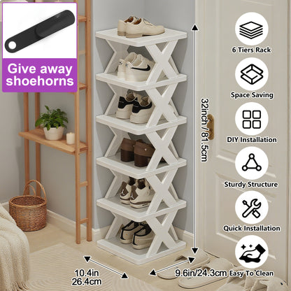 Shoe Rack shown in the Graceful White 6 Layers option
