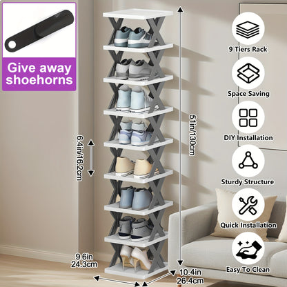 Shoe Rack shown in the Gray White 9 Layers option
