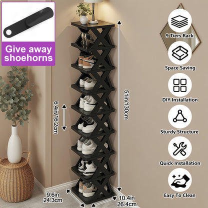 Shoe Rack shown in the Matte Black 9 Layers option