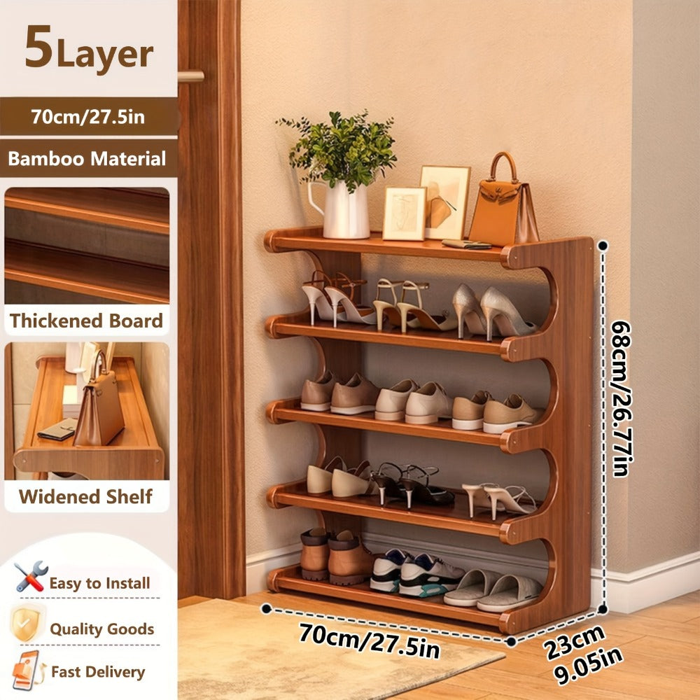 Multi-Tier Wide Shoe Rack with Tool-Free Assembly for Entryway detail image