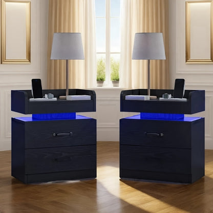 Narrow Nightstand with Charging Station and Side Table for Bedroom detail image - detail view 6