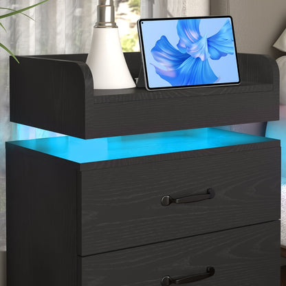 Narrow Nightstand with Charging Station and Side Table for Bedroom detail image - detail view 7
