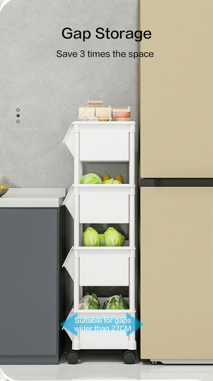 Narrow Rolling Carts And Storage Organizers with Locking Wheels and Secure Lid detail image - detail view 12