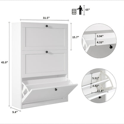 Narrow Shoe Cabinets And Shoe Storage with Hidden Storage for Entryway detail image - detail view 4