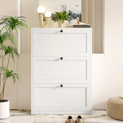 Shoe Cabinets and Shoe Storage shown in the White option