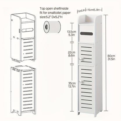 Narrow Slim Bathroom Cabinet for Organized Everyday Storage and Daily Home Use detail image - detail view 3