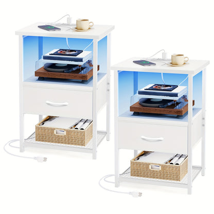 Nightstand shown in the 2pcs-White option