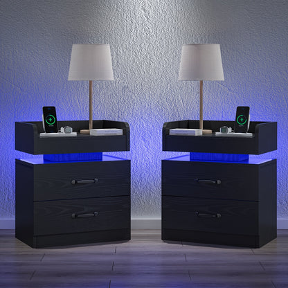 Nightstand shown in the Black, 2pcs/set option