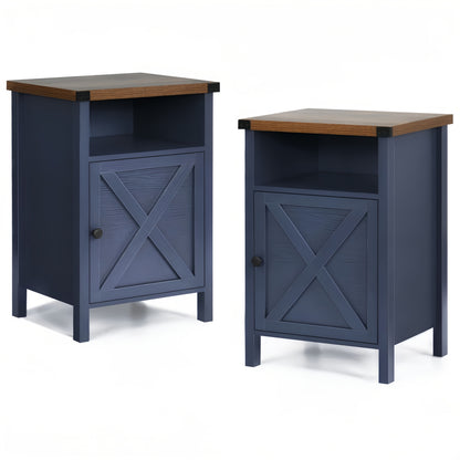 Nightstand shown in the Navy Blue, 2 Packs option