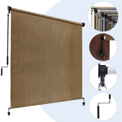 Outdoor Roller Shade shown in the Coffee Brown, 4×8FT (48"W x 96"H) option