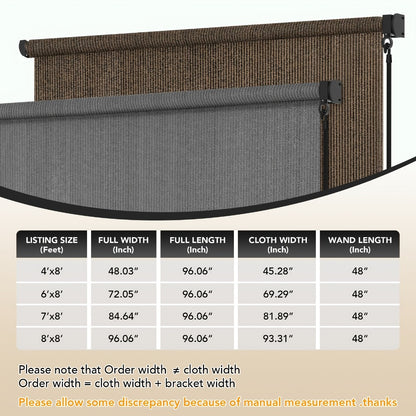 Outdoor Patio Roller Shade with Added Privacy for Outdoor Shade and Protection detail image - detail view 4