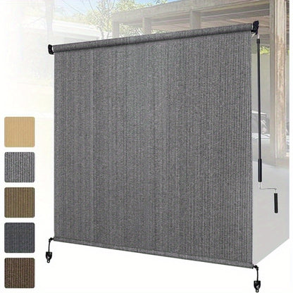 Outdoor Roller Shade shown in the Gray, 7' wide X 8' drop option