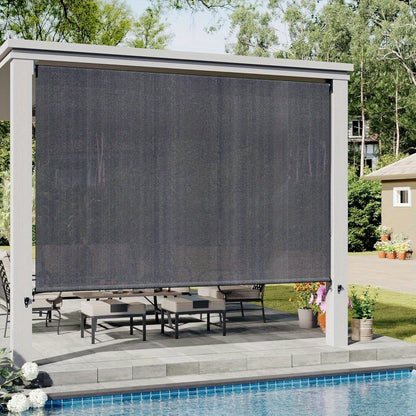 Outdoor Roller Shade, Cordless Patio Blind with Splicing Panels UV-Resistant shown in the main product view