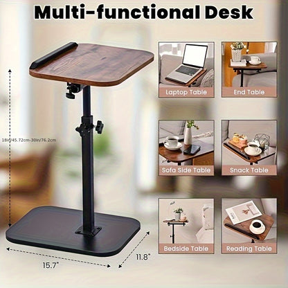 Side Table shown in the Walnut C-Shaped Lift Table option