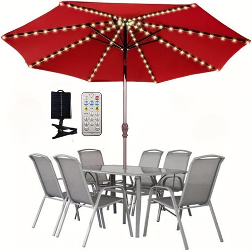 Outdoor Solar Light, Solar Patio Umbrella Light 104 LED - 8 Modes Warm White Fairy String shown in the main product view