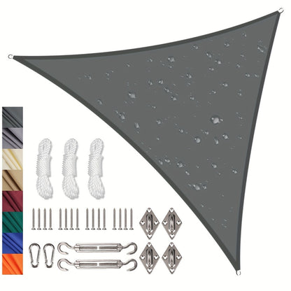 Sun Shade Sail, Triangular for Outdoor Patio - Solid Color Polyester Sunshade in 4 Sizes shown in the main product view