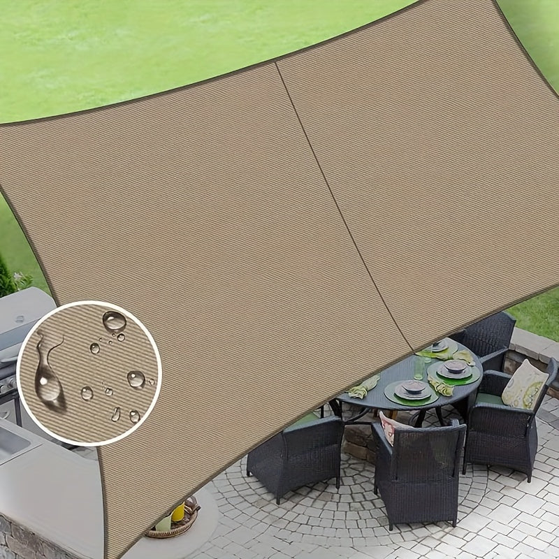 Sun Shade Sail shown in the Taupe, 8'x10' option