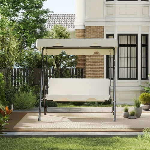 Outdoor Swing Glider for Adults with Canopy, Adjustable Bracket Rust-Resistant Modern shown in the main product view