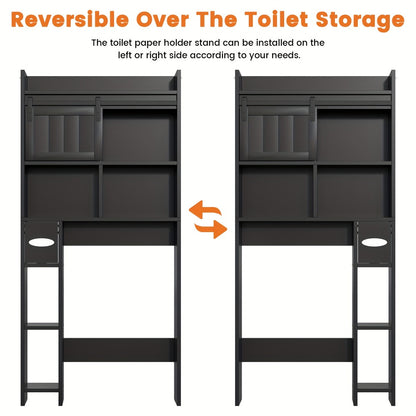Over-the-Toilet Storage Organizer with Sliding Doors, Toilet Shelf Organizer for Entryway detail image - detail view 11