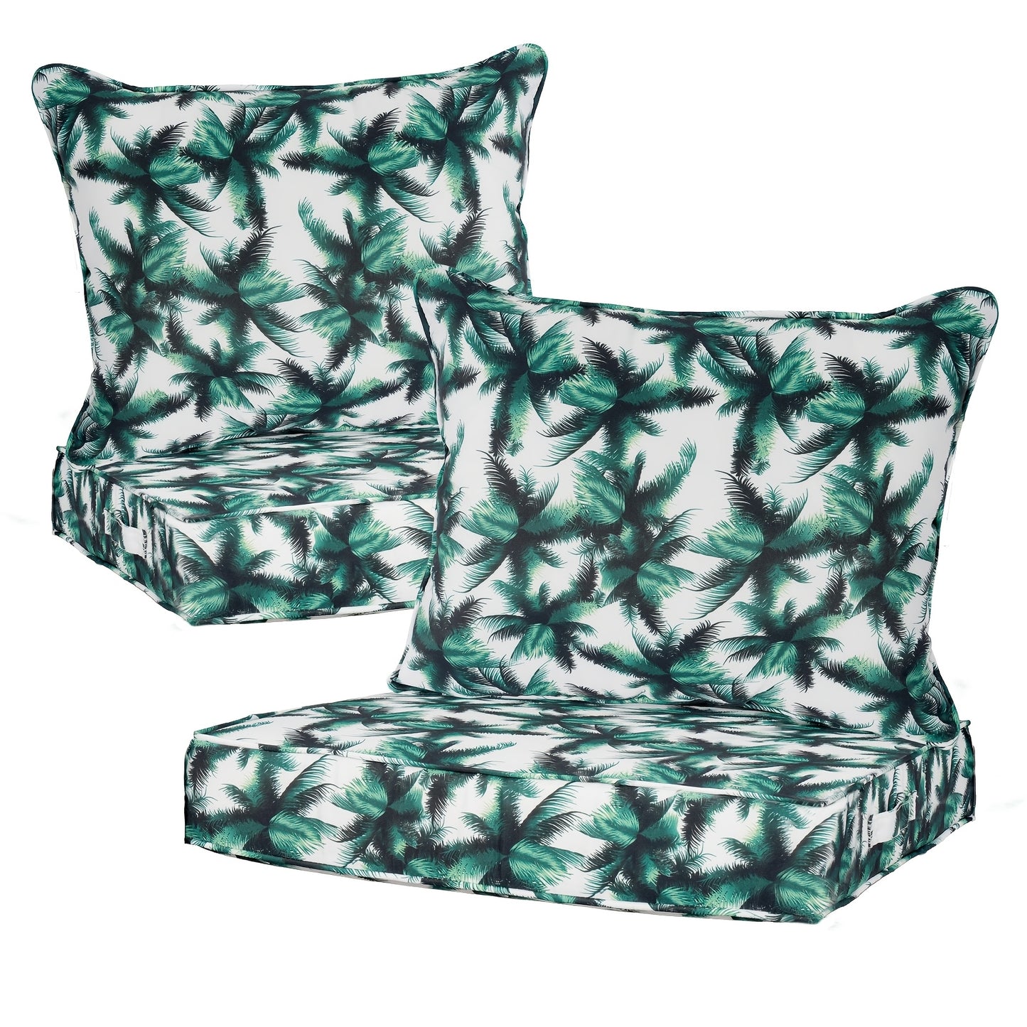 Patio Cushion shown in the Palm Leaf option