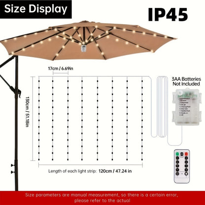Patio Umbrella Light with Remote Control and Dimmable Lighting detail image