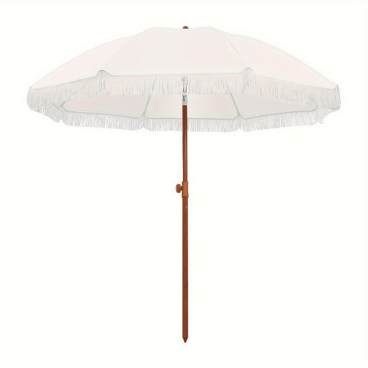 Patio Umbrella, UPF50+ UV Protection 8-Rib Push-Button Tilt Outdoor Market Shade Umbrella shown in the main product view