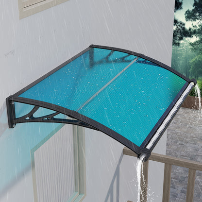 Door Awning shown in the Black Hold & Blue Panel, 80x100cm 32"x40" option