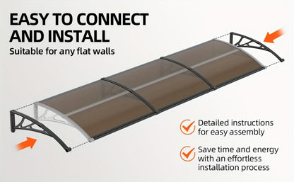 Polycarbonate Door Awning with UV Protection and Multiple Color Options for Patio detail image - detail view 21
