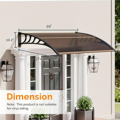 Polycarbonate Door Canopy Awning for Outdoor Shade and Protection in Patio detail image - detail view 11
