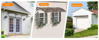 Polycarbonate Door Canopy Awning for Outdoor Shade and Protection in Patio detail image - detail view 14