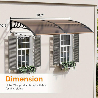 Polycarbonate Door Canopy Awning for Outdoor Shade and Protection in Patio detail image - detail view 4