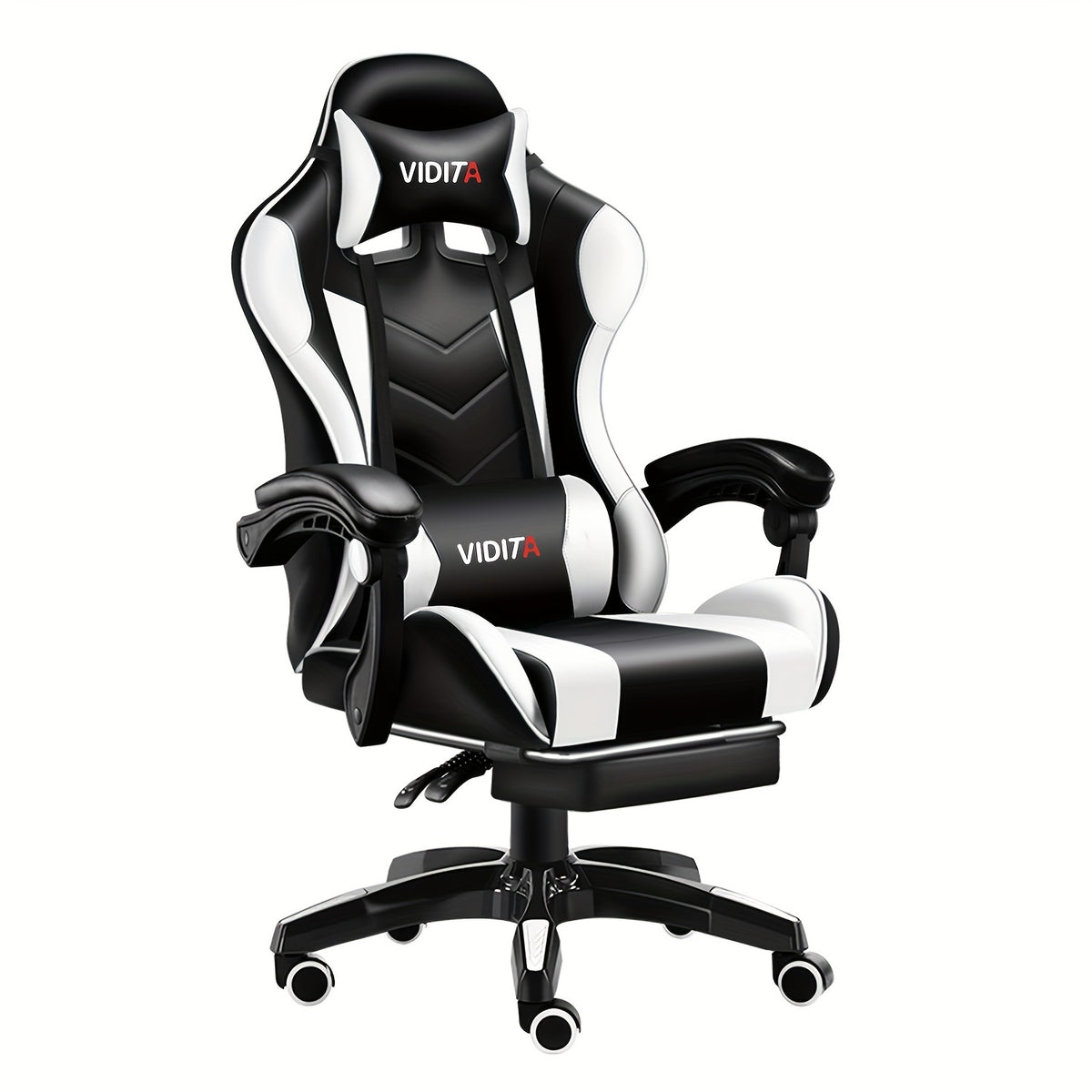 Gaming Chair shown in the Black With White option