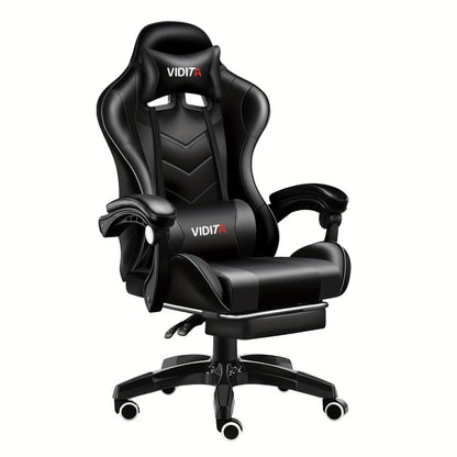Reclining Faux Leather Gaming Chair with High Back and Footrest for Home Office detail image - detail view 11