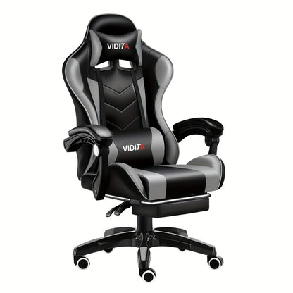 Reclining Faux Leather Gaming Chair with High Back and Footrest for Home Office detail image - detail view 5