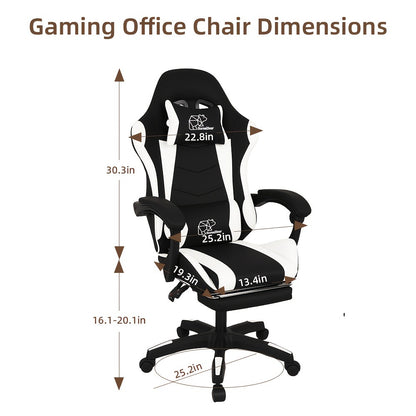 Reclining Faux Leather Gaming Chair with High Back for Home Office detail image - detail view 4