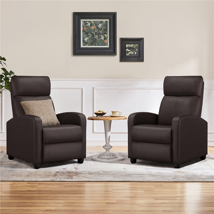 Reclining Faux Leather Recliner Chair with Pocket Springs and Footrest for Living Room detail image - detail view 12