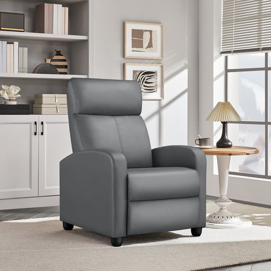 Recliner Chair, PU Leather with Pocket Springs, Adjustable Single Reclining Sofa Armchair shown in the main product view