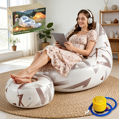 Reclining Inflatable Sofa with Adjustable Backrest and Tool-Free Assembly for Living Room detail image - detail view 3