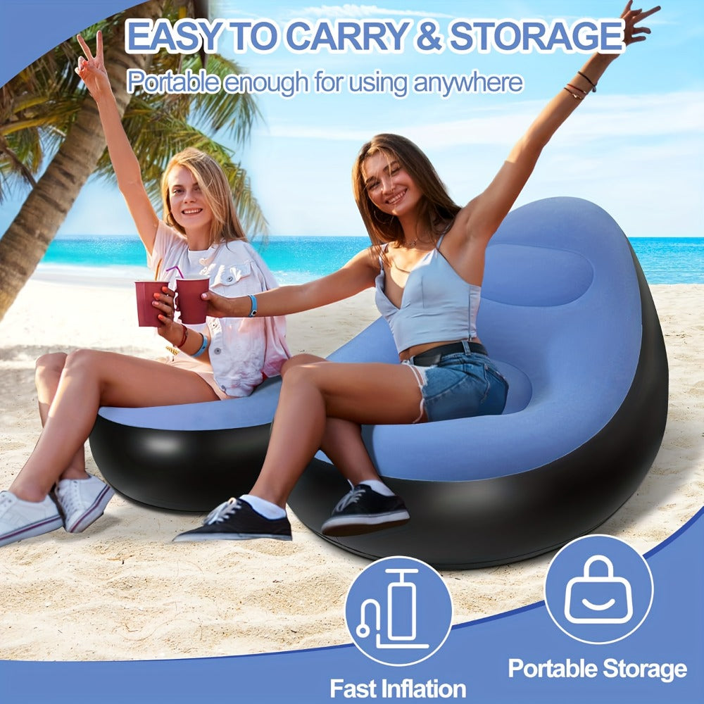 Reclining Inflatable Sofa with Adjustable Backrest and Tool-Free Assembly for Living Room detail image - detail view 8