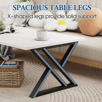 Rectangular Faux Marble Coffee Table for Living Room and Bedroom detail image - detail view 11
