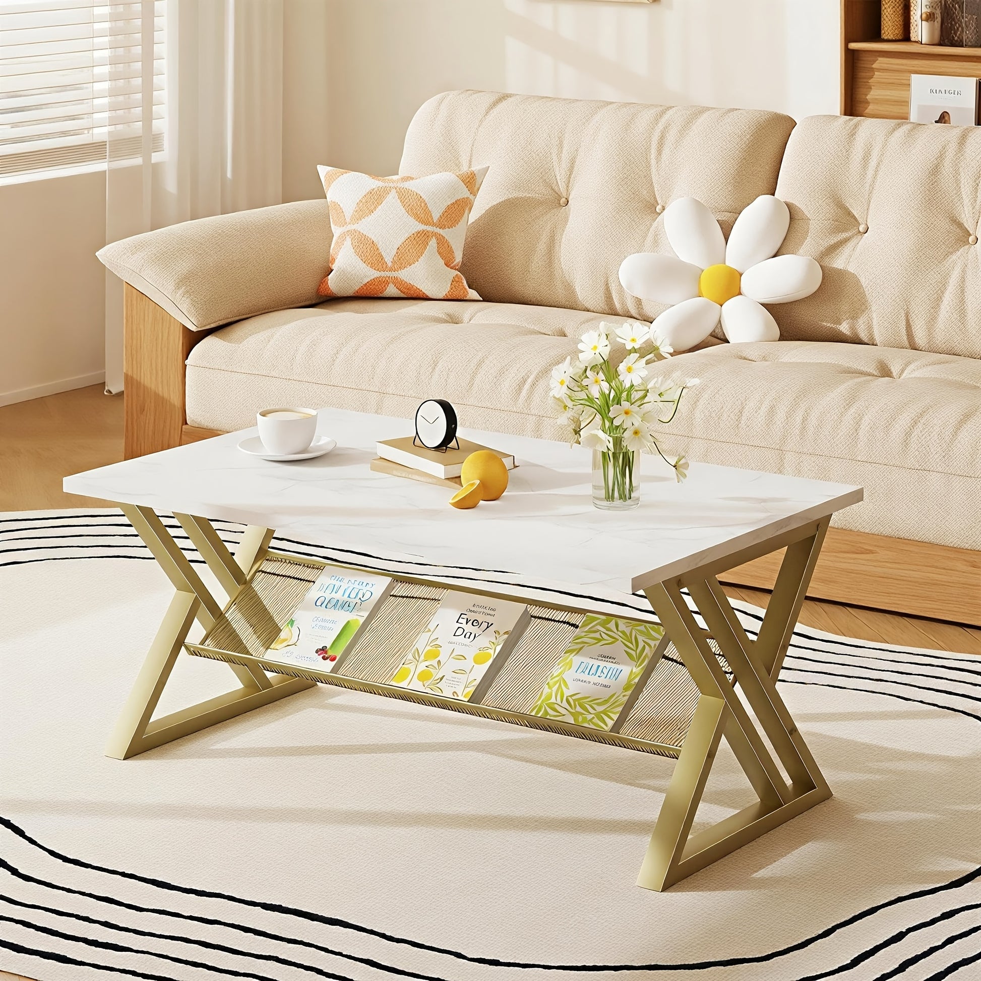 Coffee Table shown in the White Golden (with stand), 1pc option