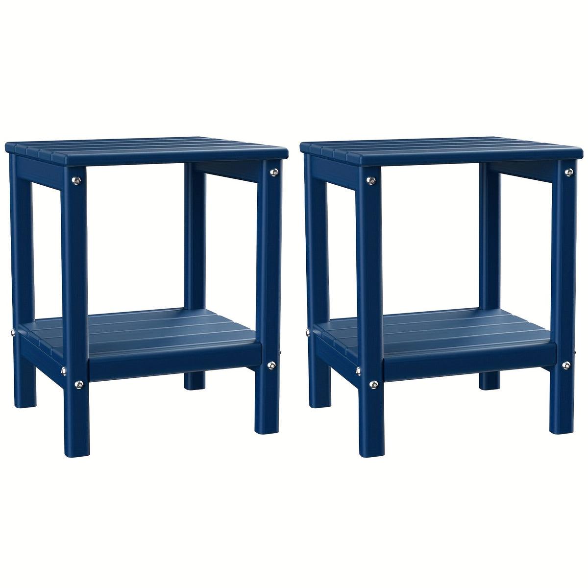 Outdoor Side Table shown in the Blue, 2pcs option