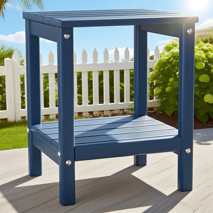 Rectangular HDPE Outdoor Side Table with Weather-Resistant Finish for Patio detail image - detail view 11