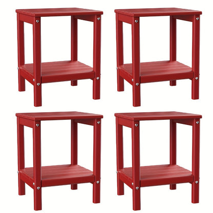 Rectangular HDPE Outdoor Side Table with Weather-Resistant Finish for Patio detail image - detail view 18