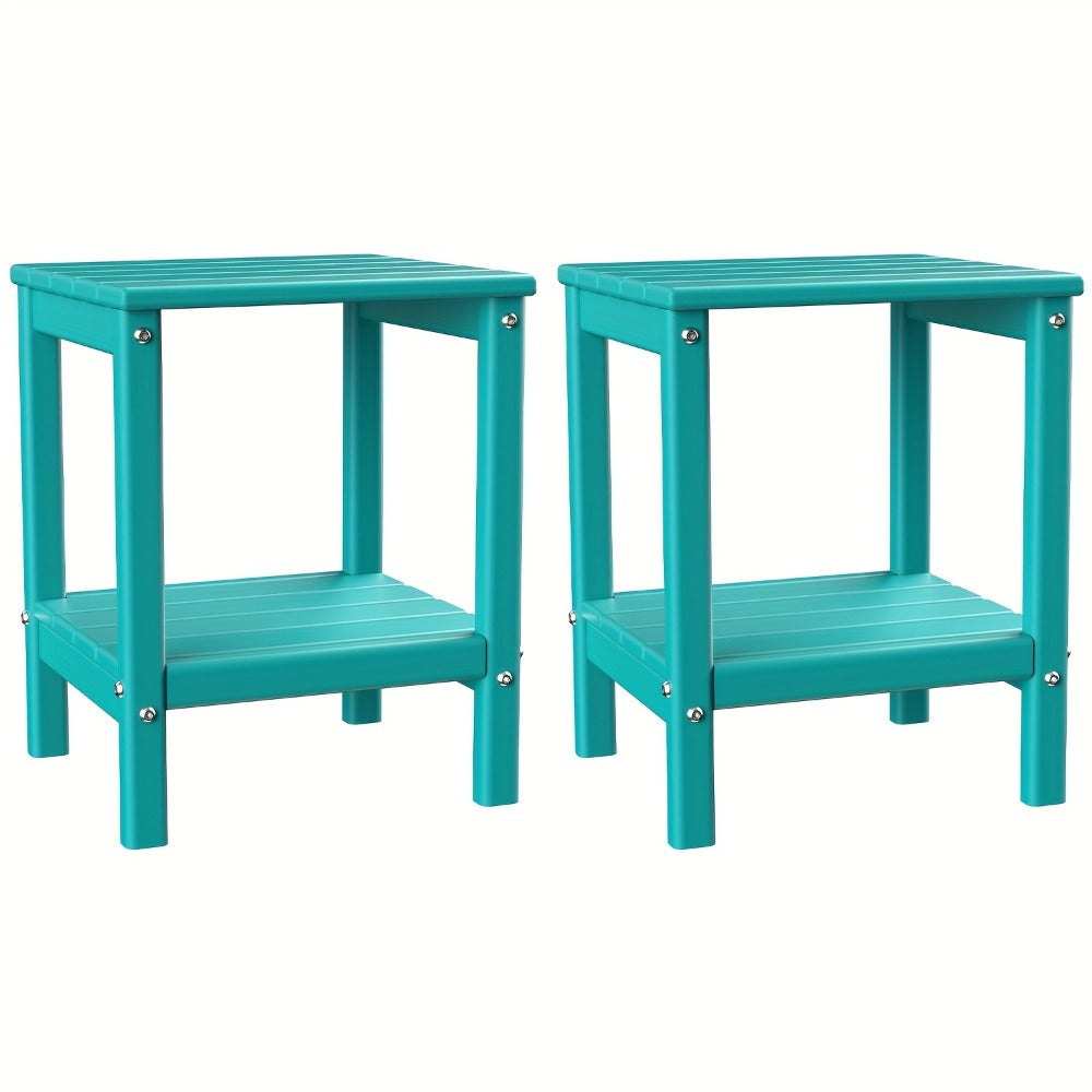 Rectangular HDPE Outdoor Side Table with Weather-Resistant Finish for Patio detail image - detail view 24