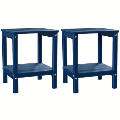 Rectangular HDPE Outdoor Side Table with Weather-Resistant Finish for Patio detail image