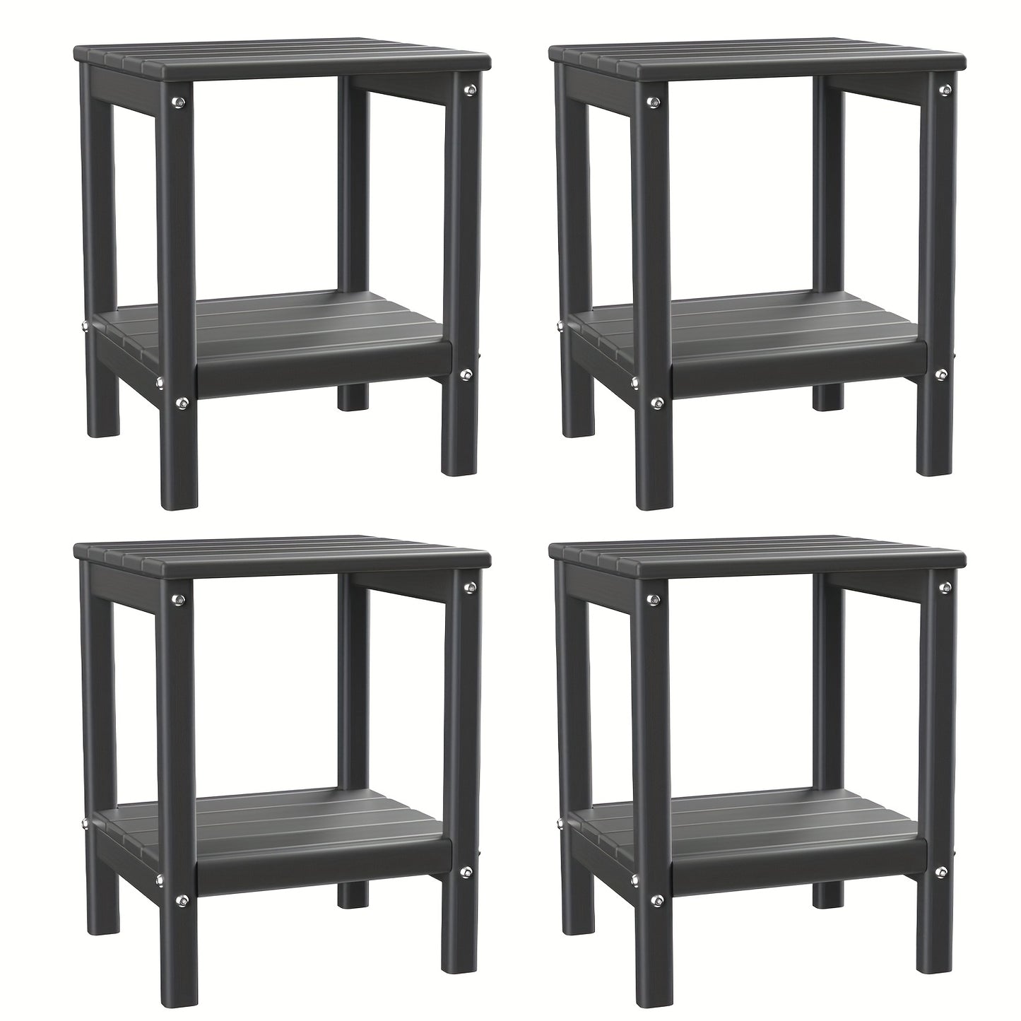 Outdoor Side Table shown in the Gray, 4pcs option
