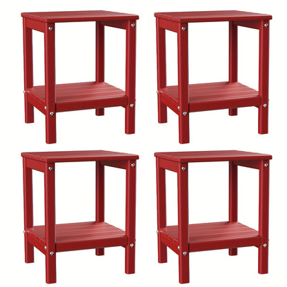 Outdoor Side Table shown in the Red, 4pcs option