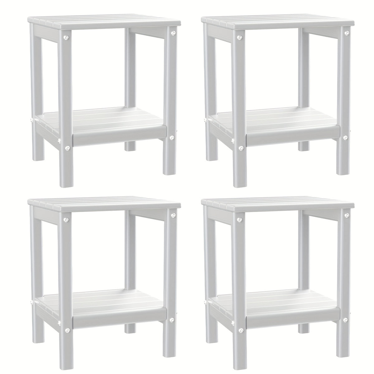 Outdoor Side Table shown in the White, 4pcs option