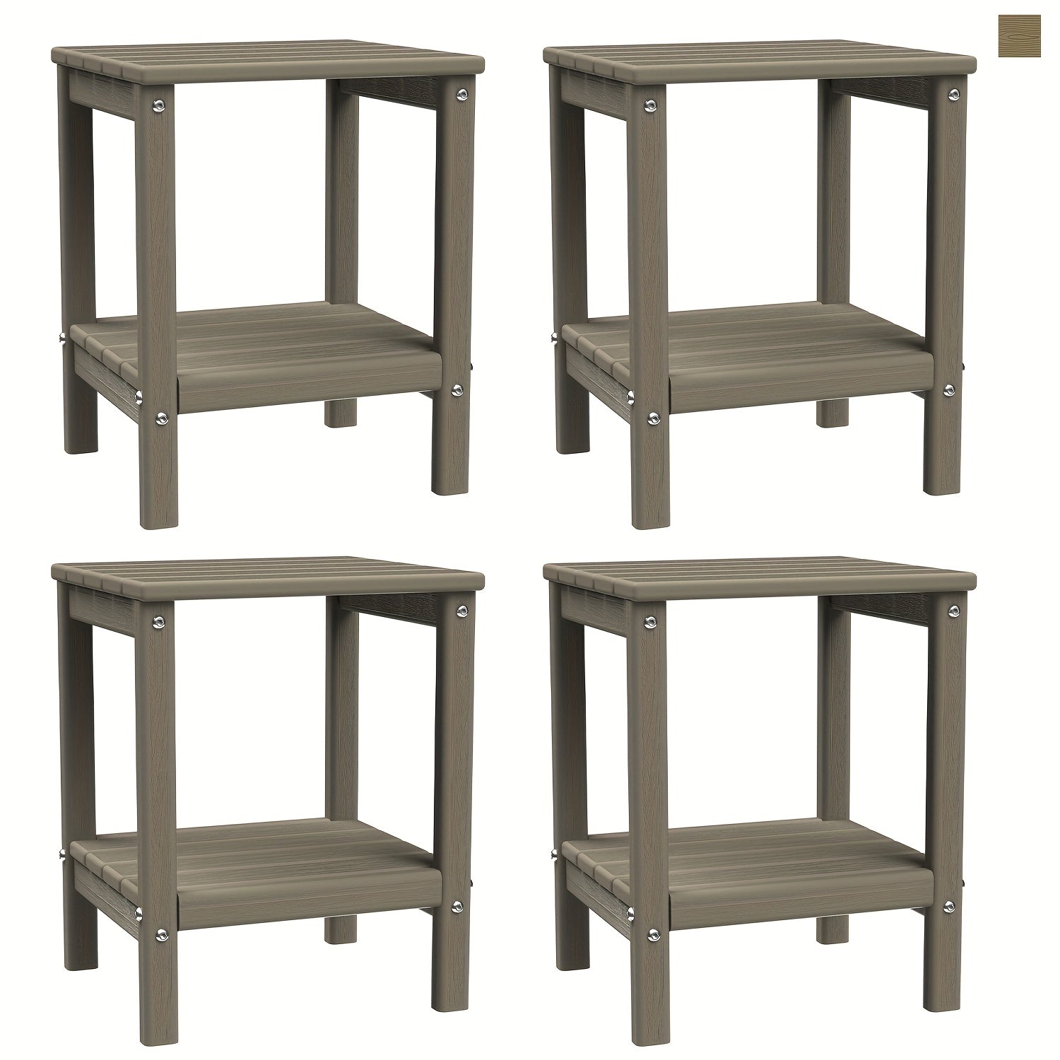 Outdoor Side Table shown in the Wood new, 4pcs option